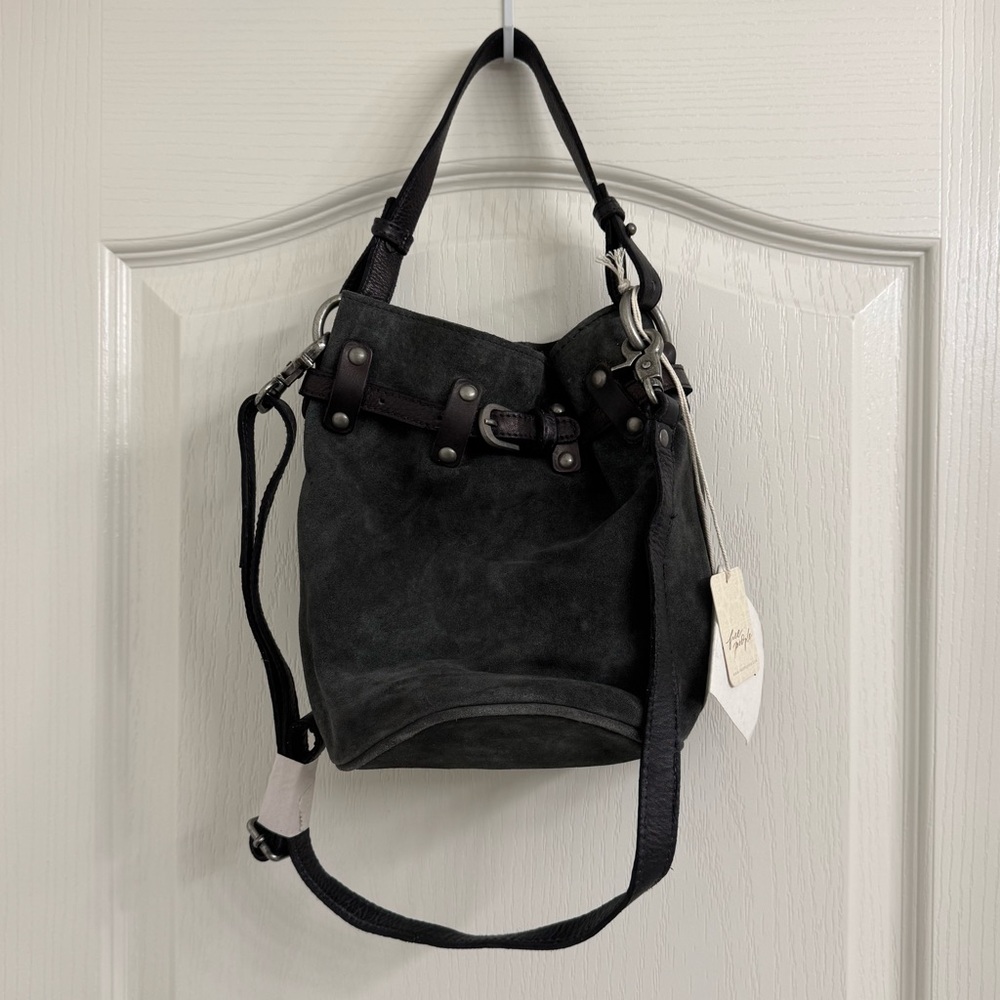 SOLD// FREE PEOPLE Soren Suede Bucket Bag